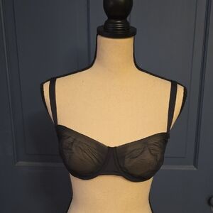 NWT SKIMS Sheer Black Underwire Balconette Bra 38A also Fits 36B